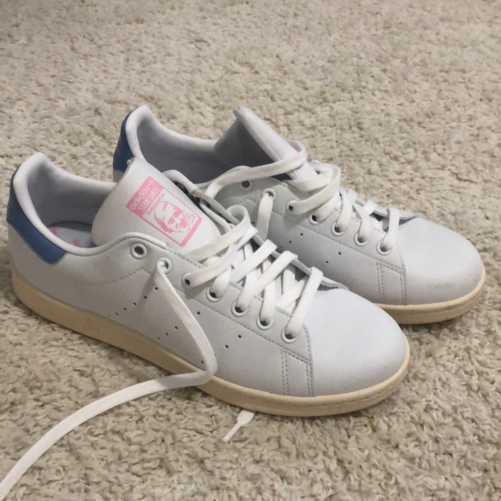 Pink and blue Stan Smiths